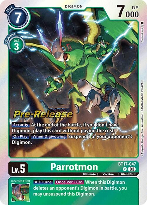Image for Parrotmon (BT17_PR) (BT17-047 R) - Digimon Card Game