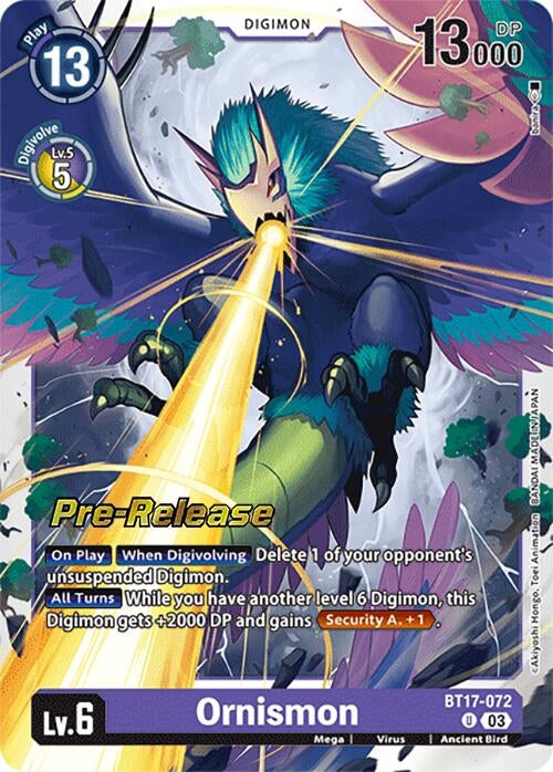 Image for Ornismon (BT17_PR) (BT17-072 U) - Digimon Card Game
