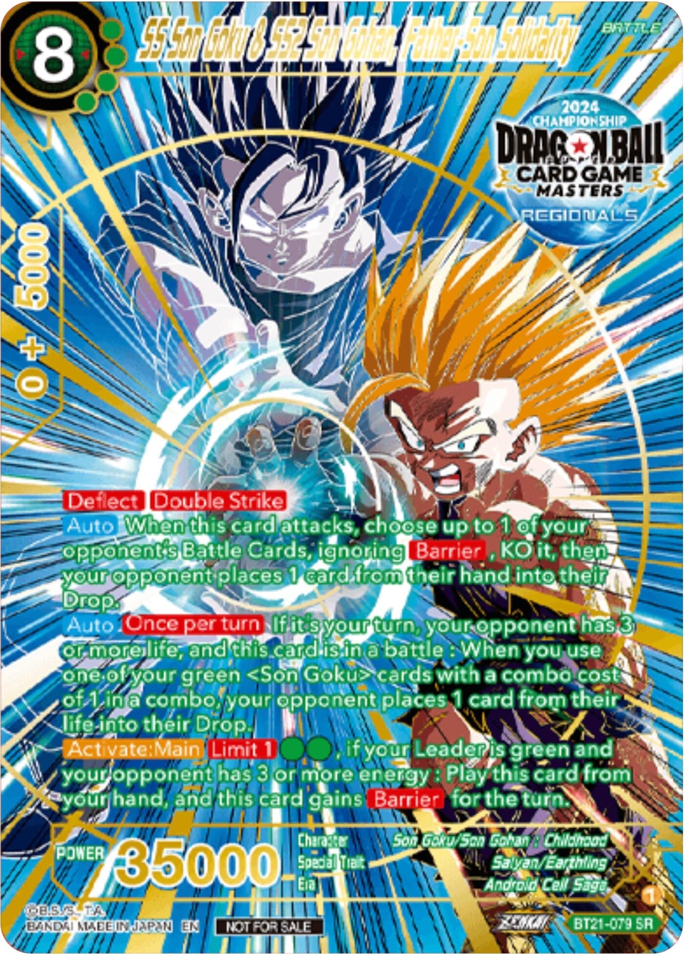 Image for SS Son Goku & SS2 Son Gohan, Father-Son Solidarity (Championship 2024 Top 16 Alternate Art Vol.2) (Tournament Promotion Cards) (BT21-079) - Dragon Ball Super: Masters