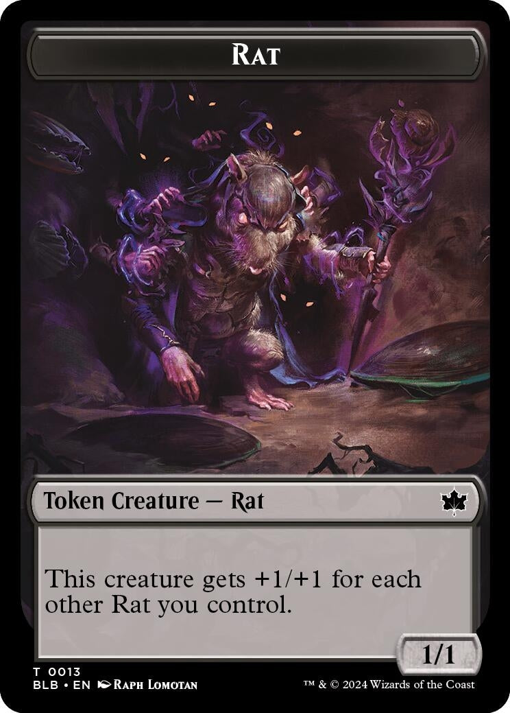 Image for Rat // Splash Lasher Double-Sided Token (Bloomburrow) (13 // 8) - Magic: The Gathering