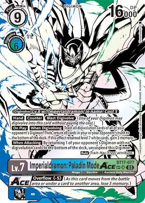 Image for Imperialdramon: Paladin Mode ACE (Textured) (BT17) (BT17-077 SR) - Digimon Card Game
