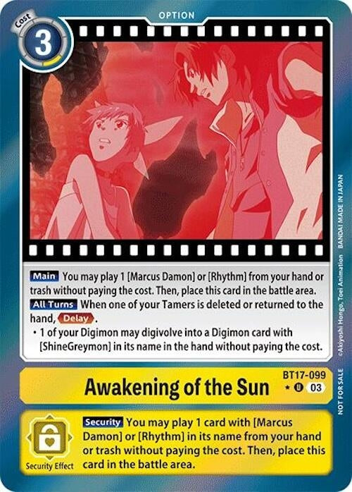 Image for Awakening of the Sun (Secret Crisis: Movie Memorial Pack) - Digimon Card Game
