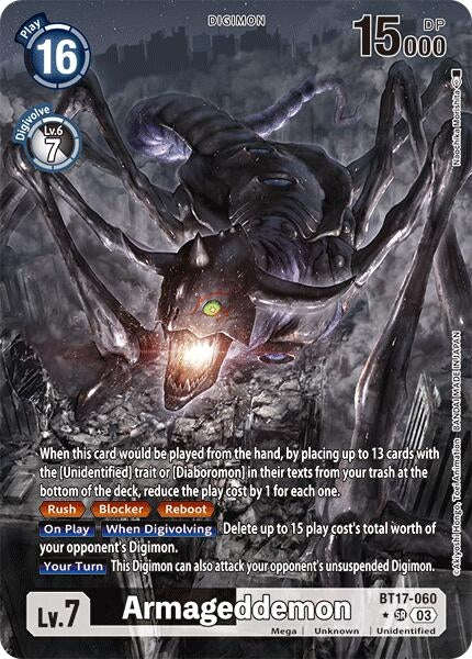 Image for Armageddemon (Alternate Art) (BT17) (BT17-060 SR) - Digimon Card Game