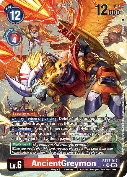 Image for AncientGreymon (Alternate Art) (BT17) (BT17-017 SR) - Digimon Card Game