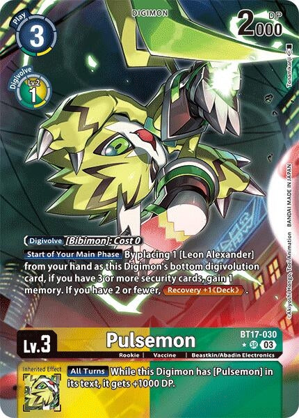 Image for Pulsemon (Alternate Art) (BT17) (BT17-030 SR) - Digimon Card Game