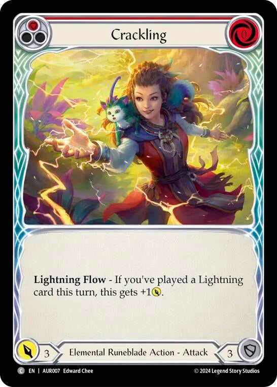 Image for Crackling (Red) (1st Strike) (AUR007) - Flesh and Blood TCG