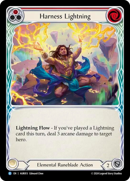 Image for Harness Lightning (Red) (1st Strike) (AUR013) - Flesh and Blood TCG