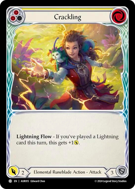 Image for Crackling (Yellow) (1st Strike) (AUR015) - Flesh and Blood TCG