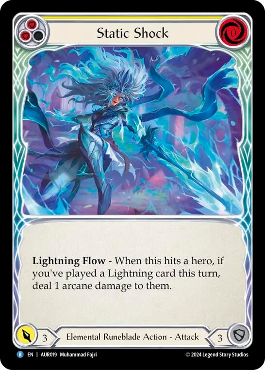 Image for Static Shock (Yellow) (1st Strike) (AUR019) - Flesh and Blood TCG