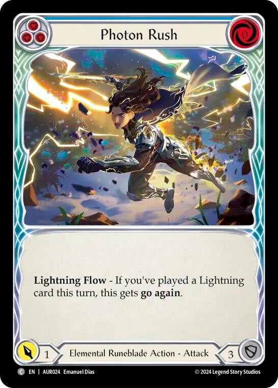 Image for Photon Rush (Blue) (1st Strike) (AUR024) - Flesh and Blood TCG