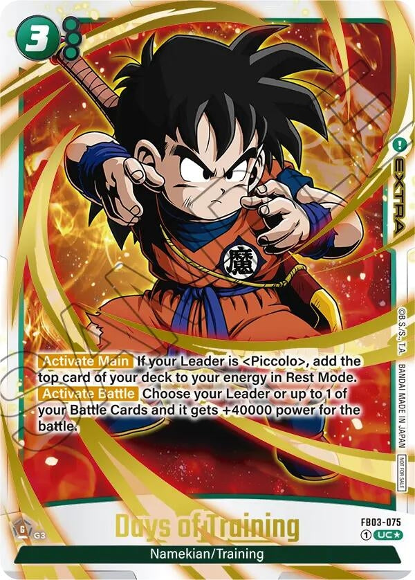 Image for Days of Training - FB03-075 (Championship Pack 02) (Gold) (Tournament and Championship Promos) (FB03-075) - Dragon Ball Super: Fusion World