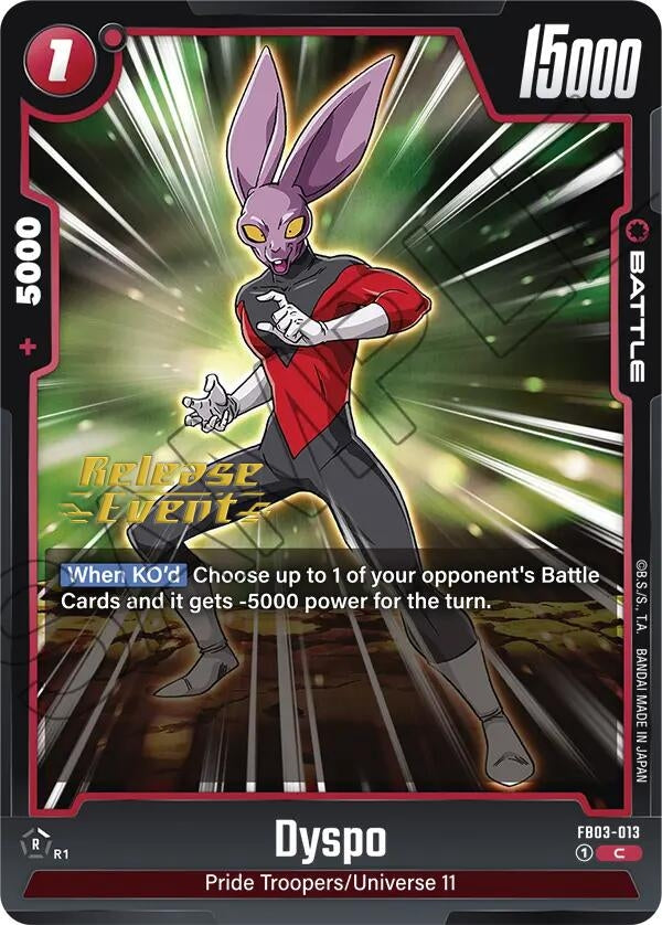 Image for Dyspo - FB03-013 (Raging Roar Release Event Cards) (FB03-013) - Dragon Ball Super: Fusion World