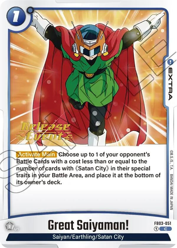 Image for Great Saiyaman! (Raging Roar Release Event Cards) (FB03-051) - Dragon Ball Super: Fusion World