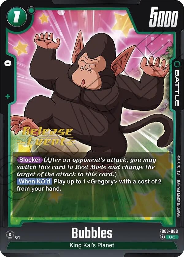 Image for Bubbles (Raging Roar Release Event Cards) (FB03-068) - Dragon Ball Super: Fusion World