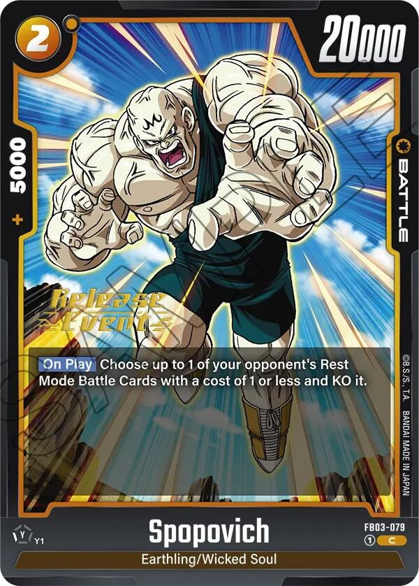 Image for Spopovich (Raging Roar Release Event Cards) (FB03-079) - Dragon Ball Super: Fusion World