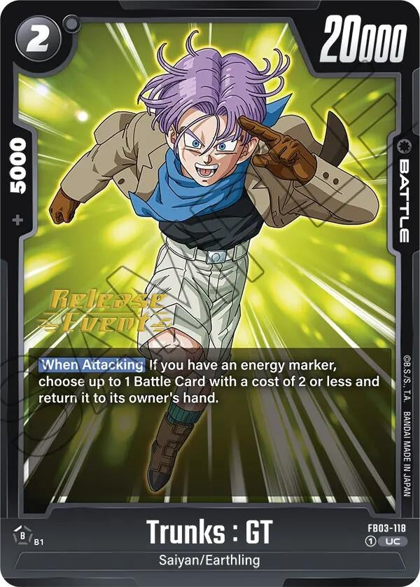 Image for Trunks : GT - FB03-118 (Raging Roar Release Event Cards) (FB03-118) - Dragon Ball Super: Fusion World