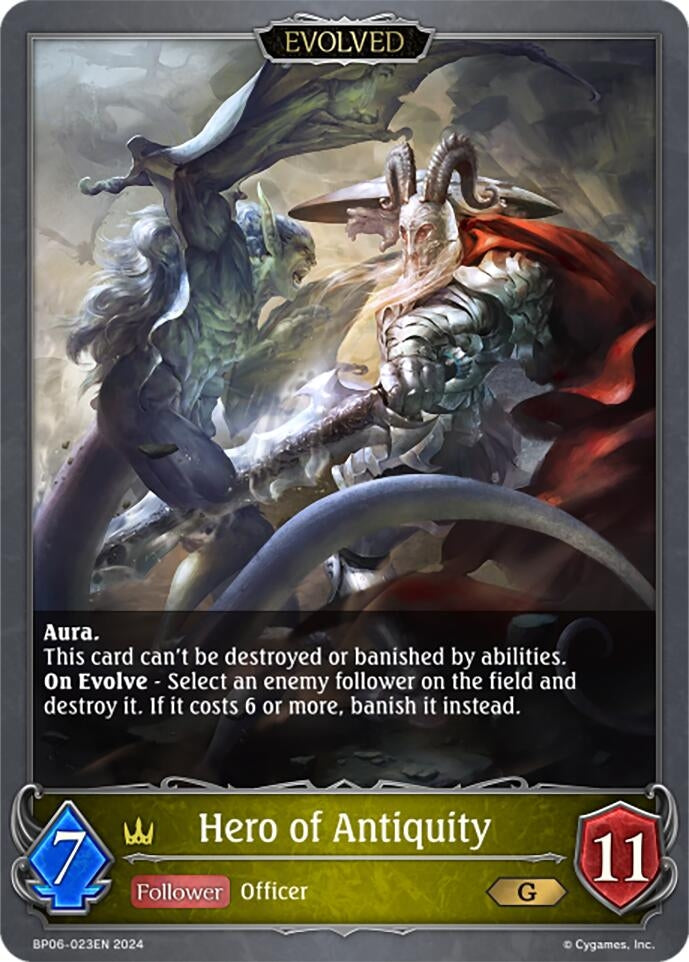 Image for Hero of Antiquity (Evolved) (BP06: Paragons of the Colosseum) (BP06-023EN) - Shadowverse: Evolve