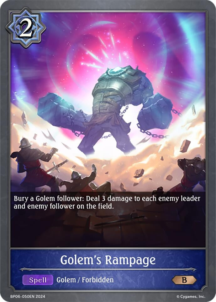 Image for Golem's Rampage (BP06: Paragons of the Colosseum) (BP06-050EN) - Shadowverse: Evolve