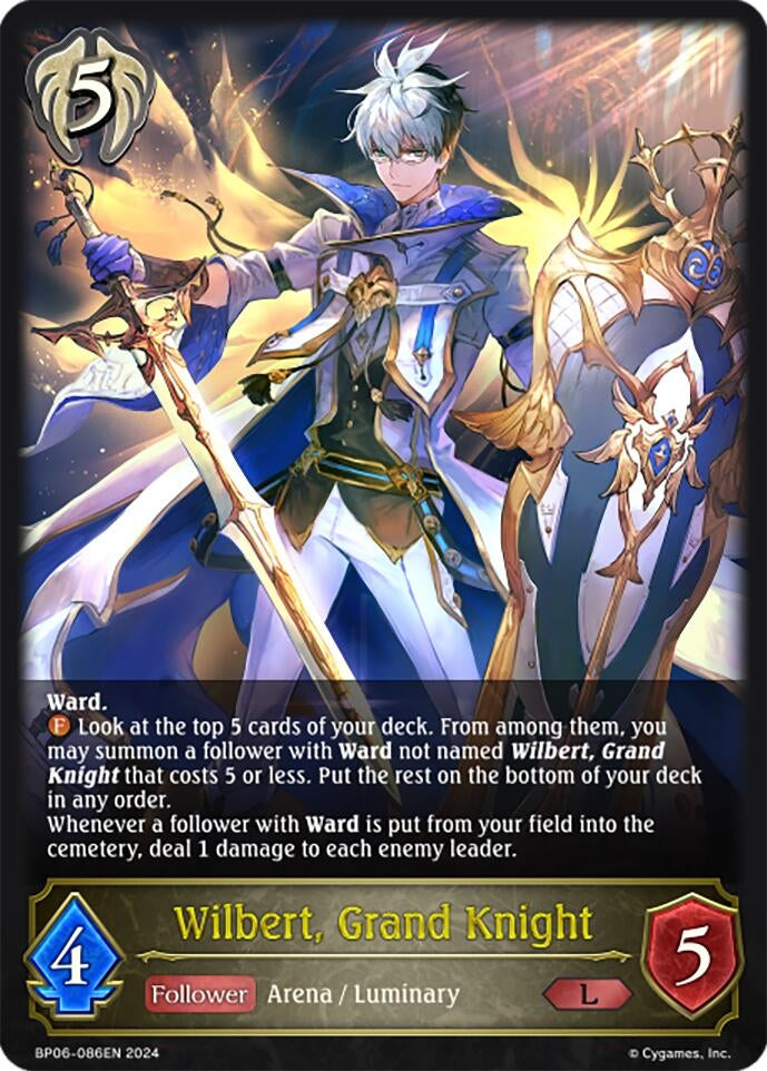 Image for Wilbert, Grand Knight (BP06: Paragons of the Colosseum) (BP06-086EN) - Shadowverse: Evolve