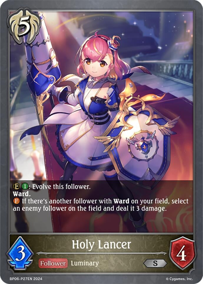 Image for Holy Lancer - P27EN (Foil) (BP06: Paragons of the Colosseum) (BP06-P27EN) - Shadowverse: Evolve