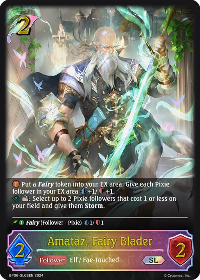 Image for Amataz, Fairy Blader (SL) (BP06: Paragons of the Colosseum) (BP06-SL03EN) - Shadowverse: Evolve