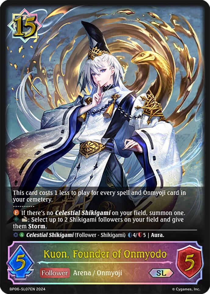 Image for Kuon, Founder of Onmyodo (SL) (BP06: Paragons of the Colosseum) (BP06-SL07EN) - Shadowverse: Evolve