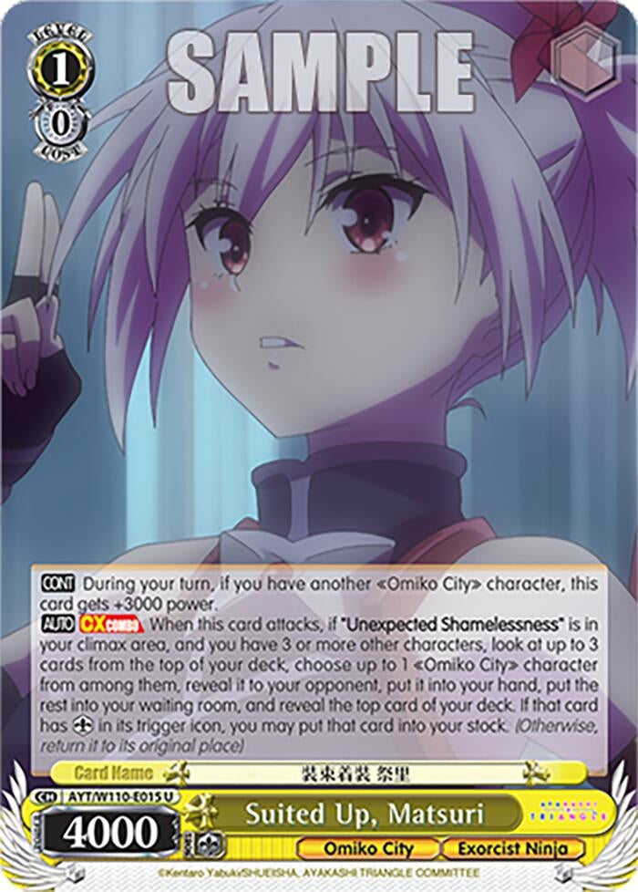 Image for Suited Up, Matsuri (Ayakashi Triangle) (AYT/W110-E015 U) - Weiss Schwarz