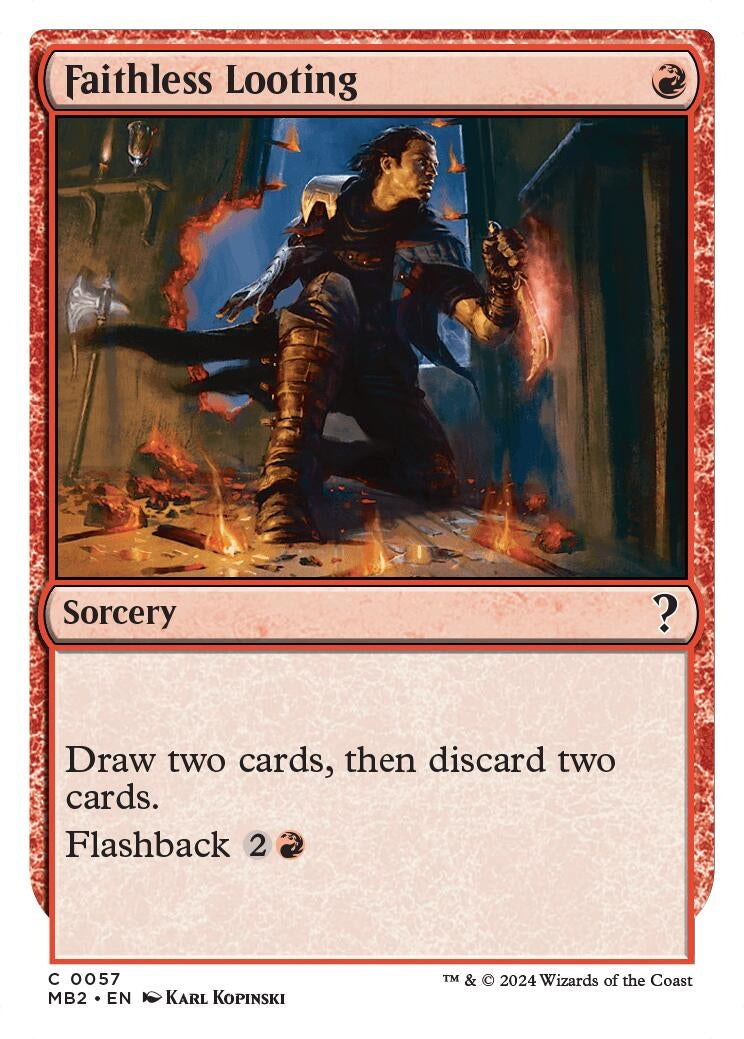 Image for Faithless Looting (White Border) (Mystery Booster 2) (57) - Magic: The Gathering