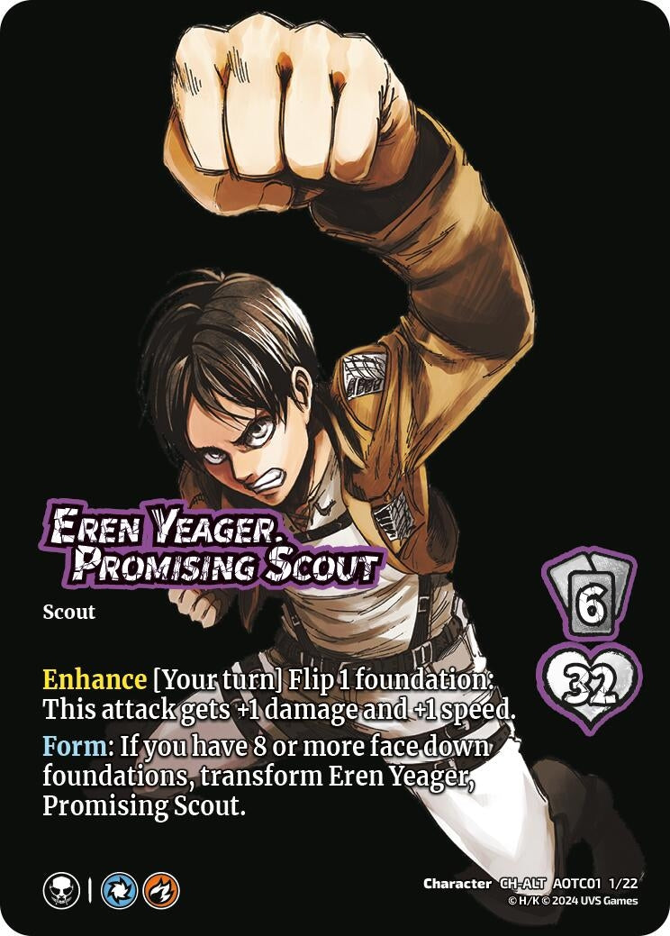 Image for Eren Yeager, Promising Scout // Attack Titan, Ferocious Challenger (Alternate Art) (Challenger Series: Attack on Titan: Battle for Humanity) (CS1 1/22) - UniVersus
