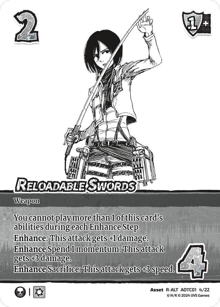 Image for Reloadable Swords (Alternate Art) (Challenger Series: Attack on Titan: Battle for Humanity) (CS1 4/22) - UniVersus