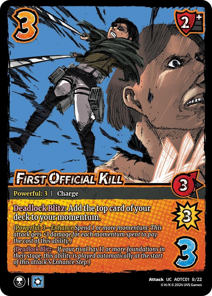 Image for First Official Kill (Challenger Series: Attack on Titan: Battle for Humanity) (CS1 8/22) - UniVersus