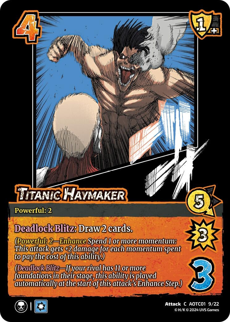 Image for Titanic Haymaker (Challenger Series: Attack on Titan: Battle for Humanity) (CS1 9/22) - UniVersus