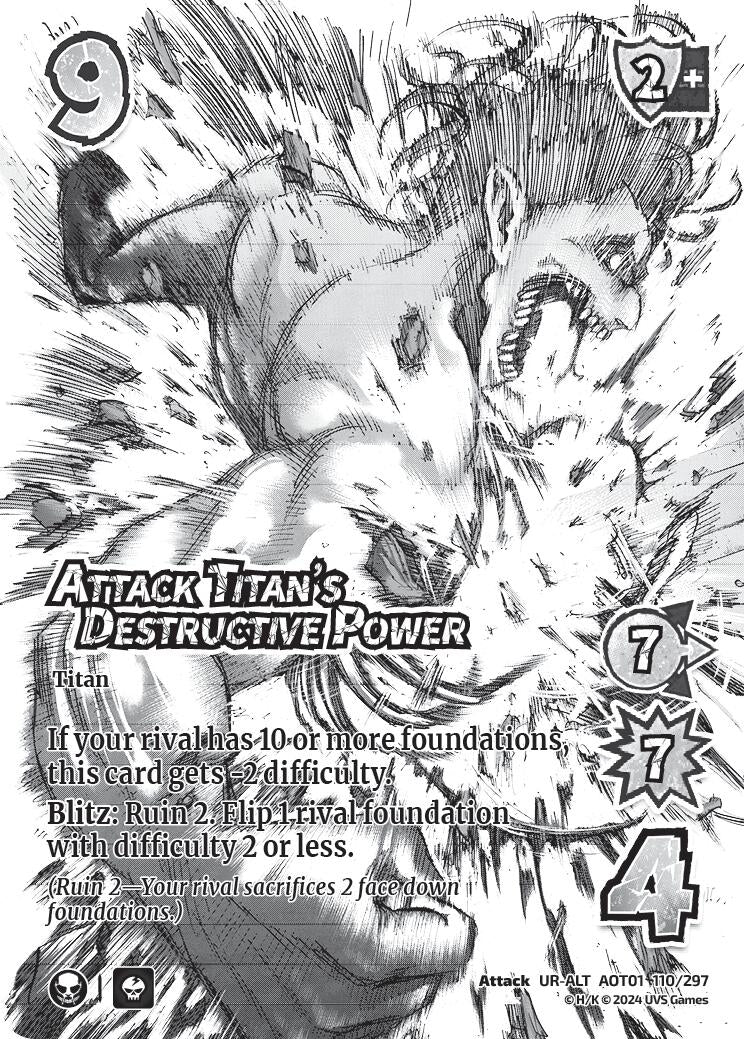 Image for Attack Titan's Destructive Power (Alternate Art) (Attack on Titan: Battle for Humanity) (110/297) - UniVersus