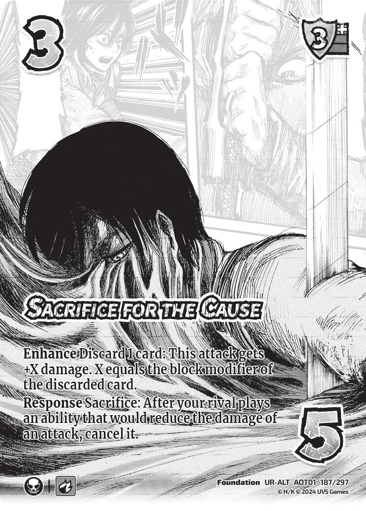Image for Sacrifice for the Cause (Alternate Art) (Attack on Titan: Battle for Humanity) (187/297) - UniVersus