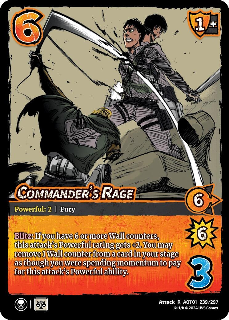 Image for Commander's Rage (Attack on Titan: Battle for Humanity) (239/297) - UniVersus