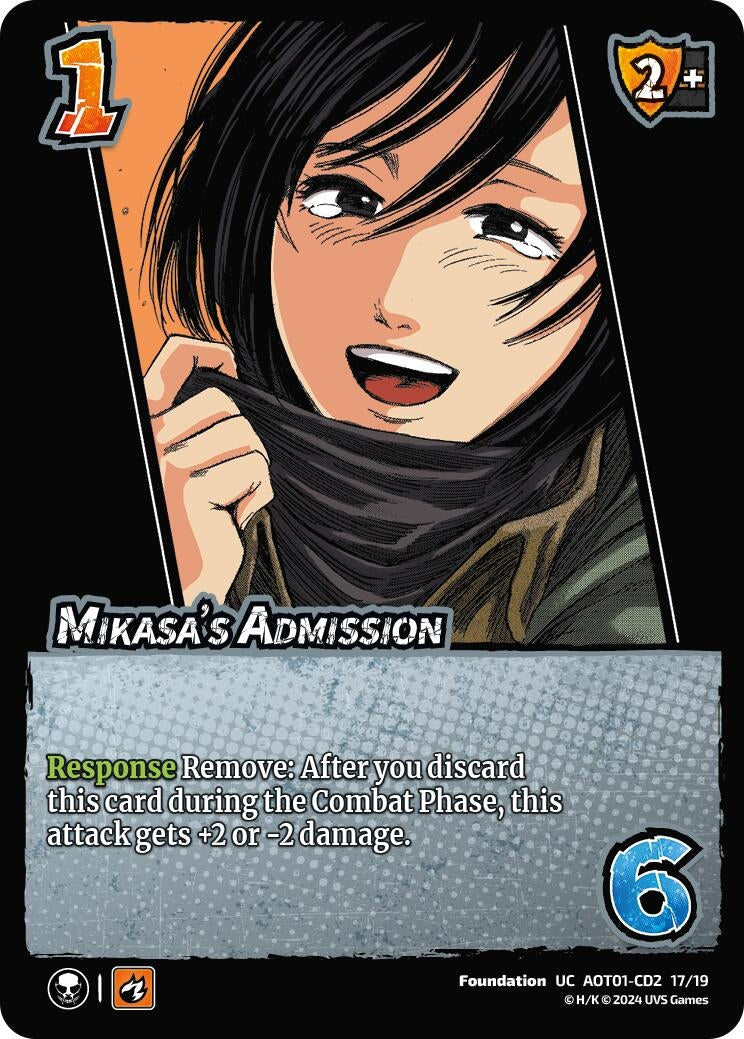 Image for Mikasa's Admission (CD2) (Attack on Titan: Battle for Humanity) (CD2 17/19) - UniVersus