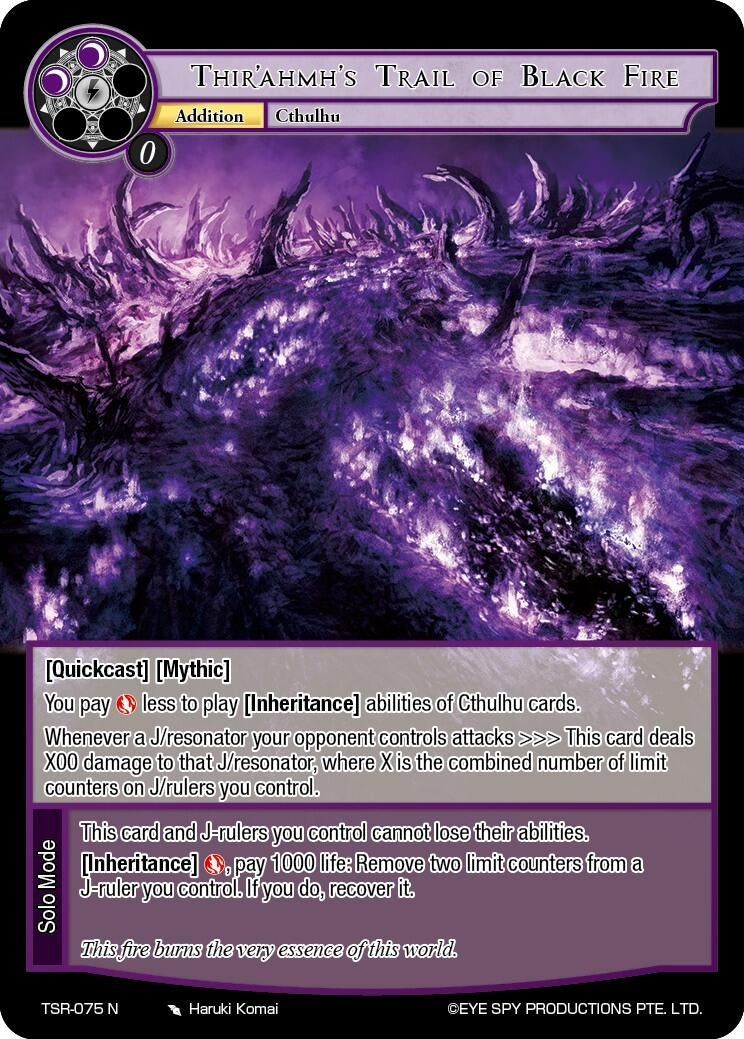 Image for Thir'ahmh's Trail of Black Fire (The Battle at the Sacred Ruins) (TSR-075 N) - Force of Will