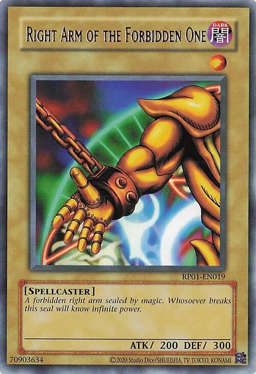 Image for Right Arm of the Forbidden One (Retro Pack (2020 Date Reprint)) (RP01-EN019) - YuGiOh
