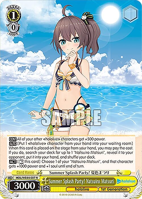 Image for Summer Splash Party! Natsuiro Matsuri (hololive production Summer Collection Premium Booster) (HOL/WE44-E07 N) - Weiss Schwarz