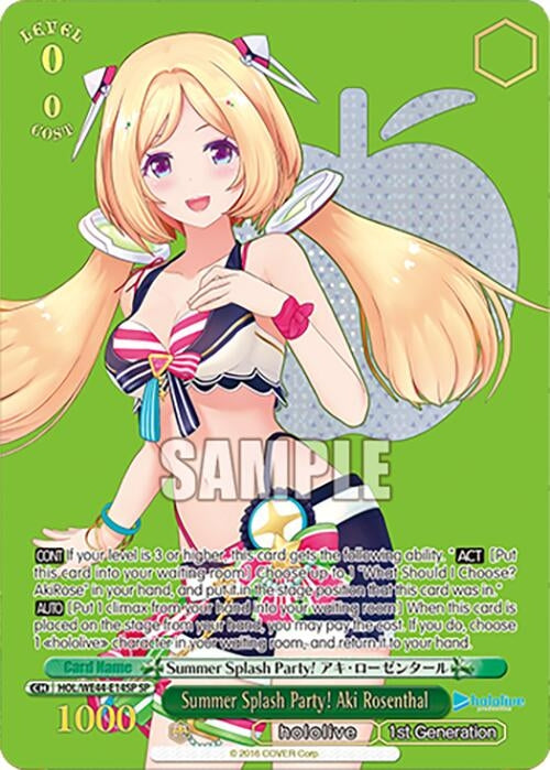 Image for Summer Splash Party! Aki Rosenthal (SP) (hololive production Summer Collection Premium Booster) (HOL/WE44-E14SP SP) - Weiss Schwarz
