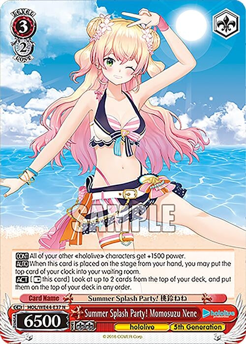 Image for Summer Splash Party! Momosuzu Nene (hololive production Summer Collection Premium Booster) (HOL/WE44-E37 N) - Weiss Schwarz
