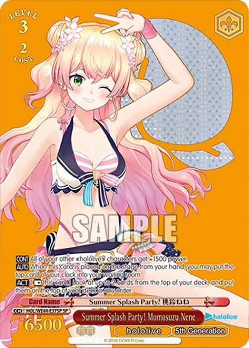 Image for Summer Splash Party! Momosuzu Nene (SP) (hololive production Summer Collection Premium Booster) (HOL/WE44-E37SP SP) - Weiss Schwarz