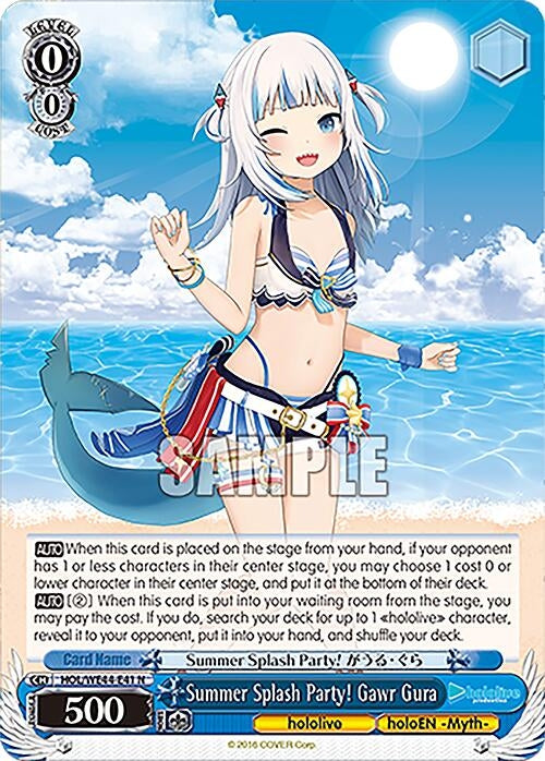Image for Summer Splash Party! Gawr Gura (hololive production Summer Collection Premium Booster) (HOL/WE44-E41 N) - Weiss Schwarz