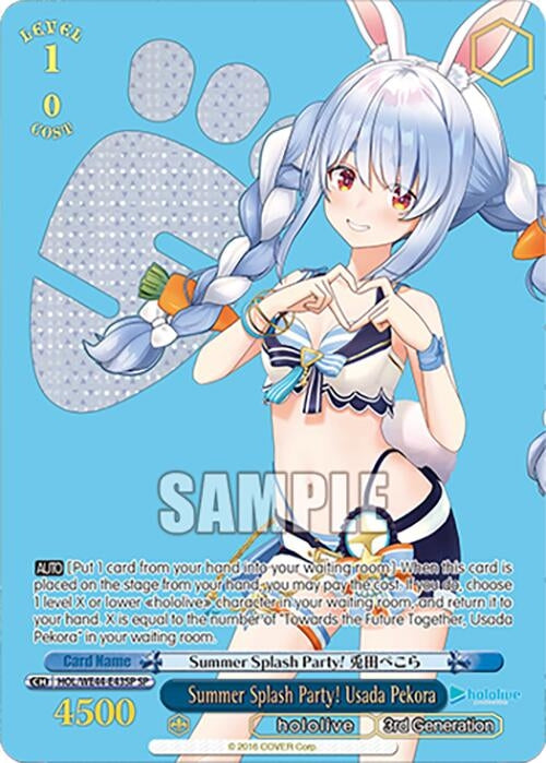 Image for Summer Splash Party! Usada Pekora (SP) (hololive production Summer Collection Premium Booster) (HOL/WE44-E43SP SP) - Weiss Schwarz