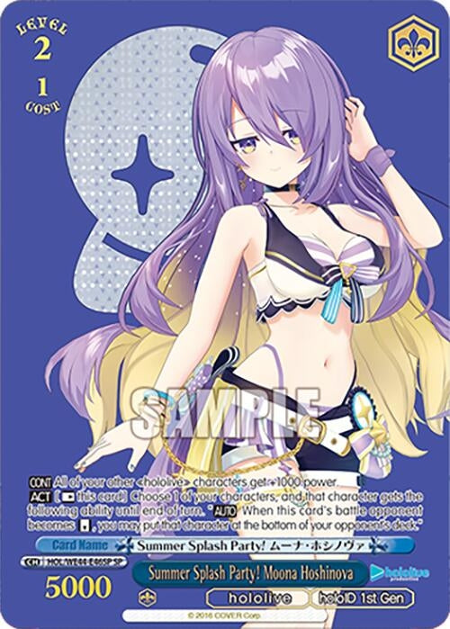 Image for Summer Splash Party! Moona Hoshinova (SP) (hololive production Summer Collection Premium Booster) (HOL/WE44-E46SP SP) - Weiss Schwarz
