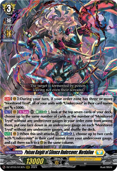 Image for Poison Knight of Silence Undercover, Mordalion (DZ-BT03: Dimensional Transcendence) (DZ-BT03/013EN) - Cardfight Vanguard