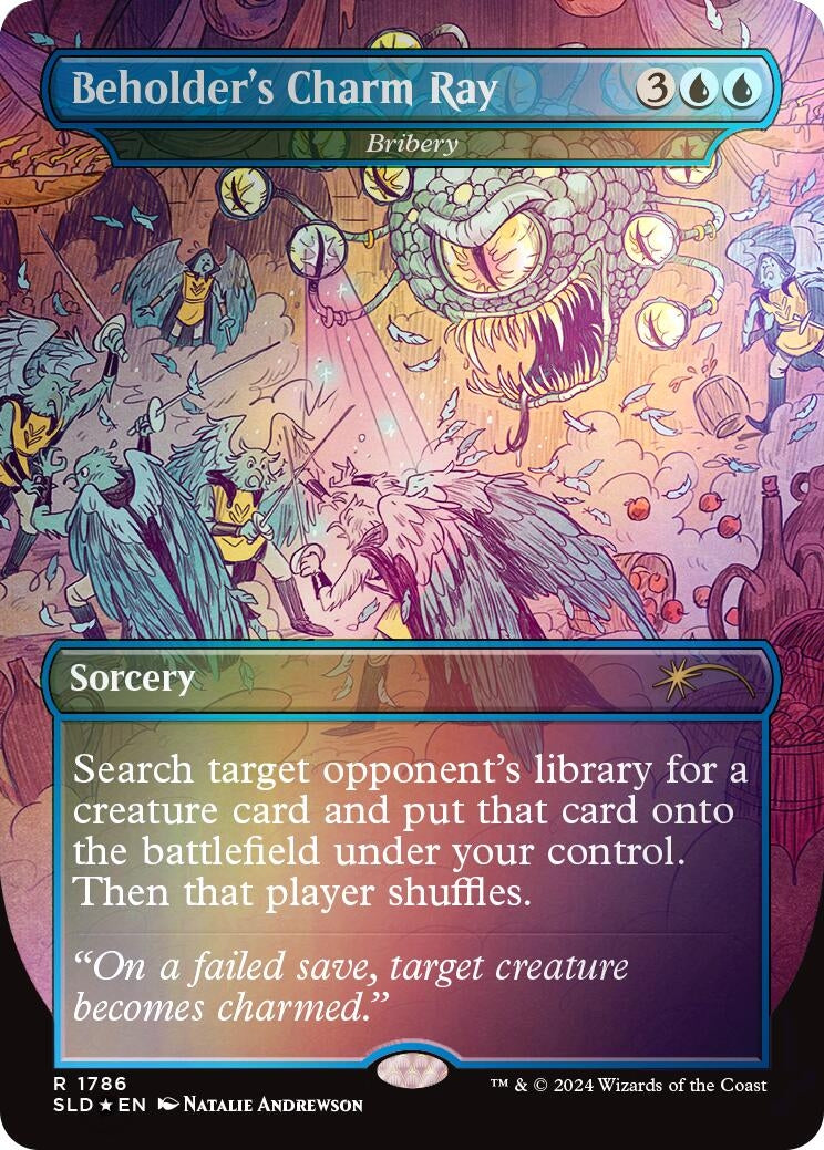 Image for Beholder's Charm Ray - Bribery (Rainbow Foil) (Secret Lair Drop Series) (1786) - Magic: The Gathering