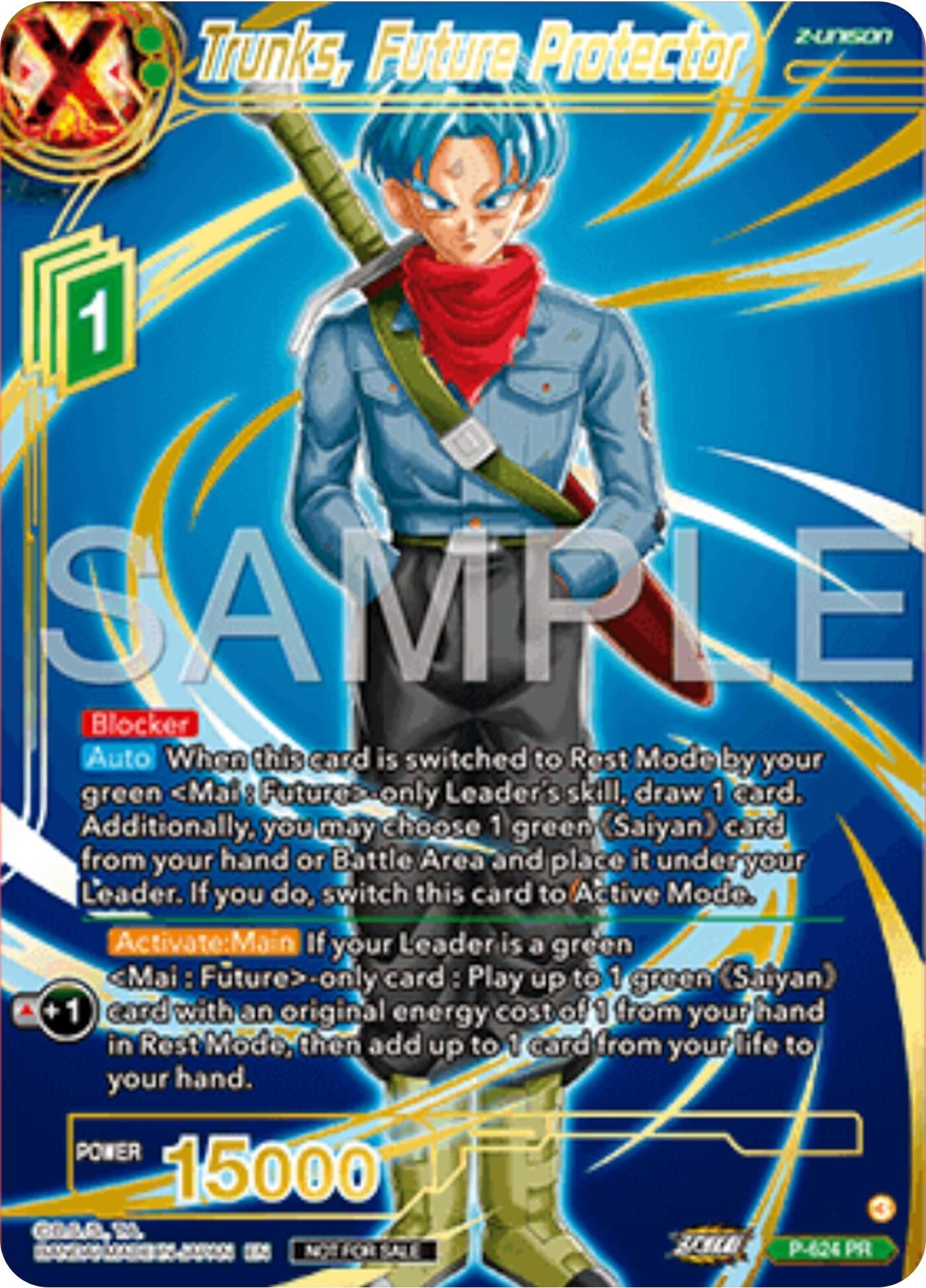 Image for Trunks, Future Protector (Gold Stamped) (Promotion Cards) (P-424) - Dragon Ball Super: Masters