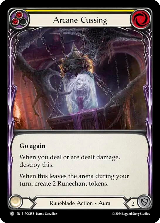 Image for Arcane Cussing (Yellow) (Rosetta) (ROS153) - Flesh and Blood TCG