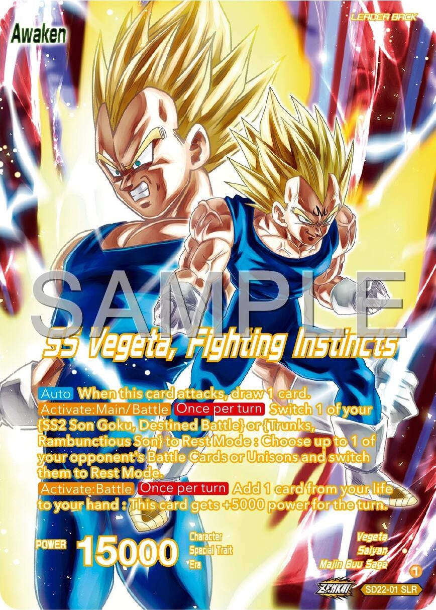 Image for Vegeta // SS Vegeta, Fighting Instincts (Expansion Deck Box Set 24: Premium 7th Anniversary Box 2024) (SD22-01) - Dragon Ball Super: Masters